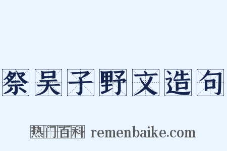 祭吴子野文造句是什么意思的图片